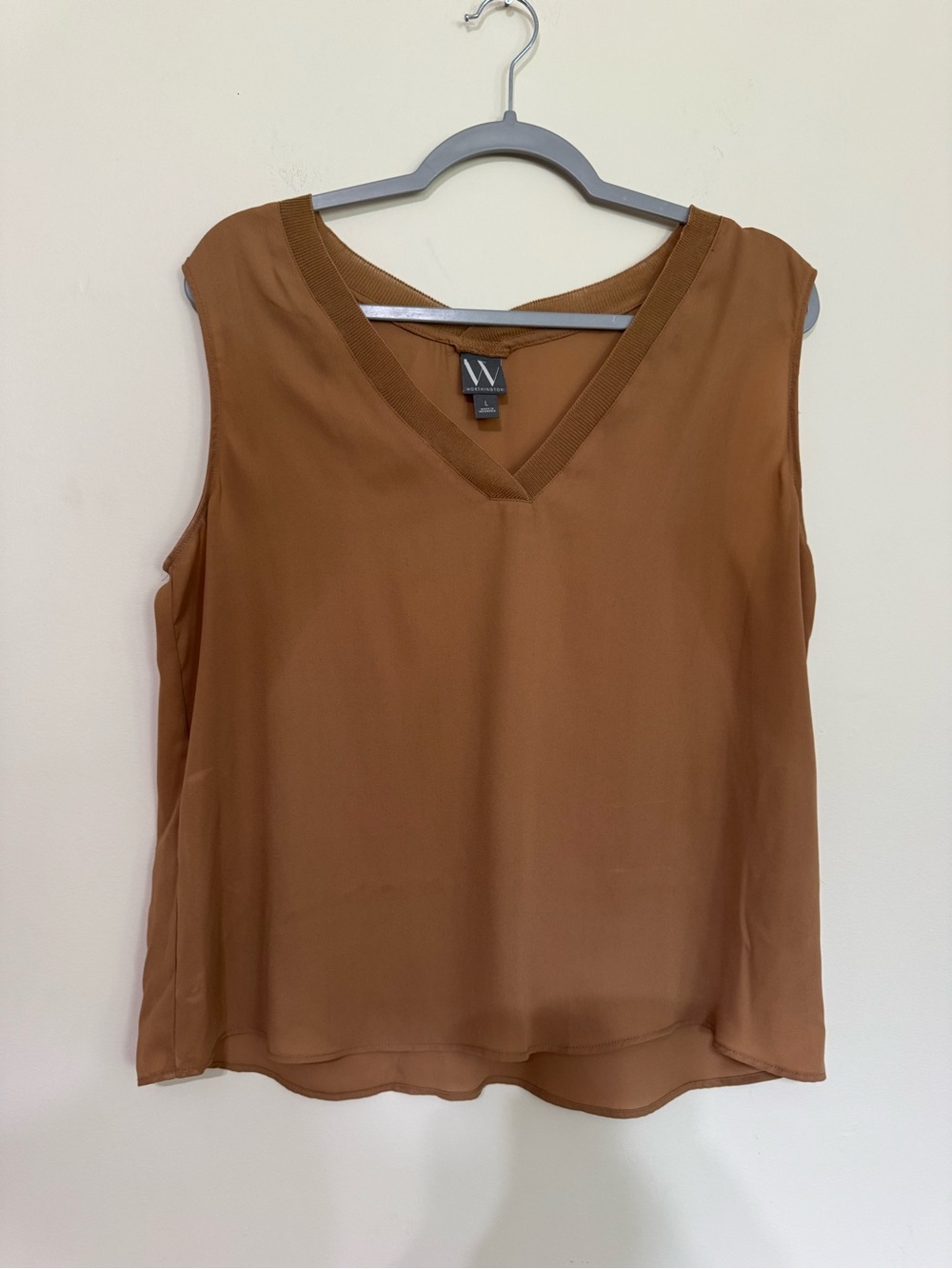W by Worth Burnt Sienna V-Neck Sleeveless Top